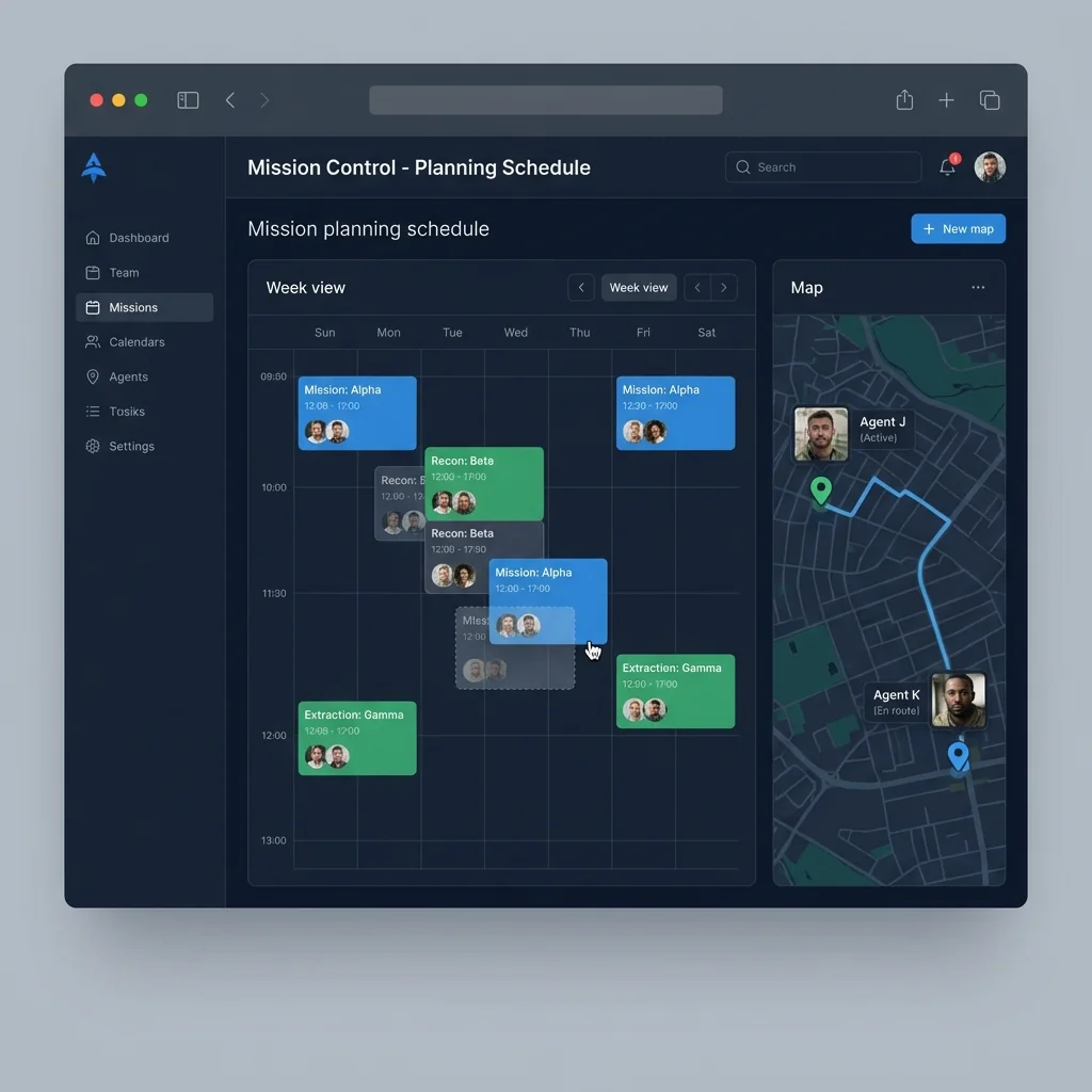 Interface de gestion de planning